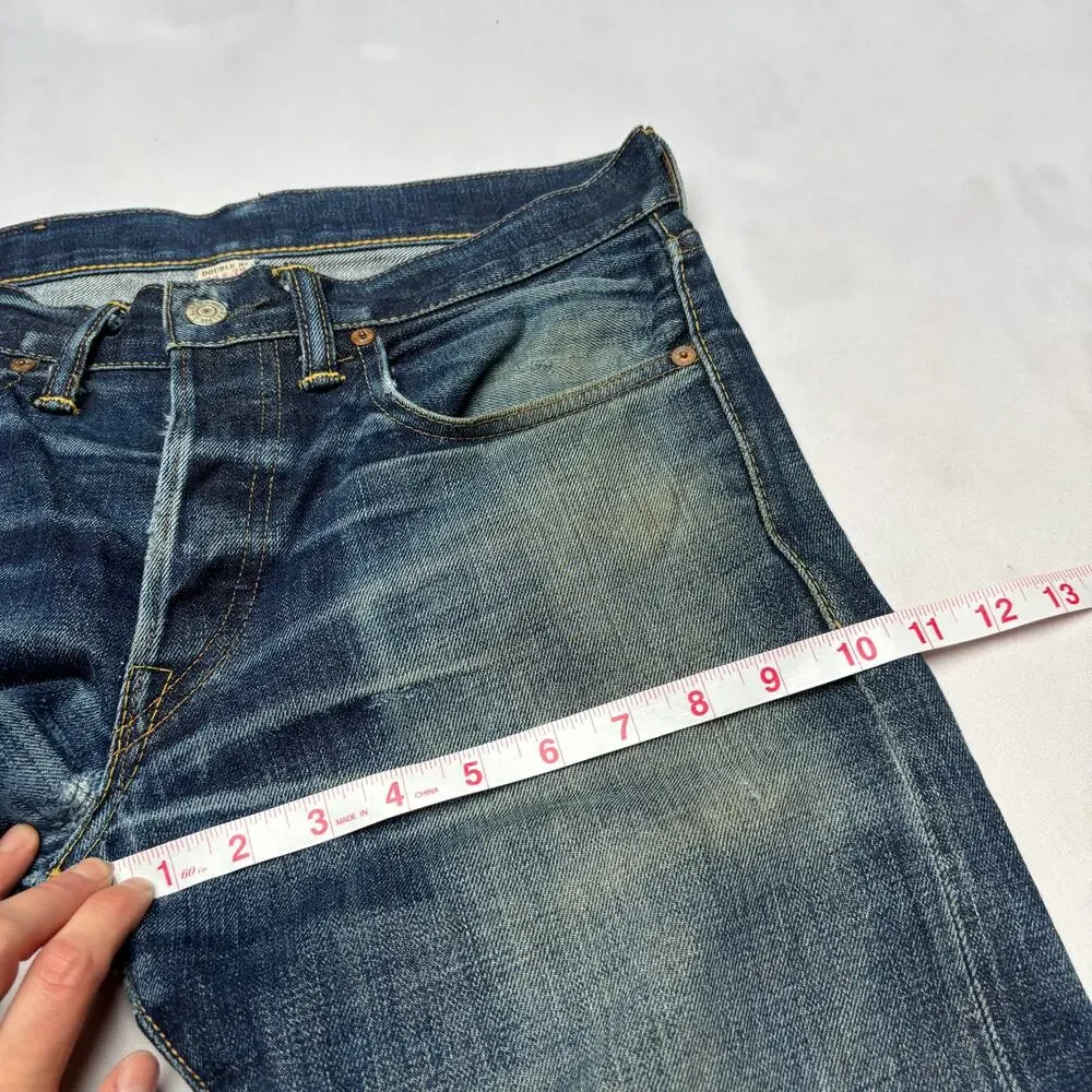 RRL Double RL Slim Fit Japan Woven Selvedge Denim Jeans Men's 30x32 Whiskering